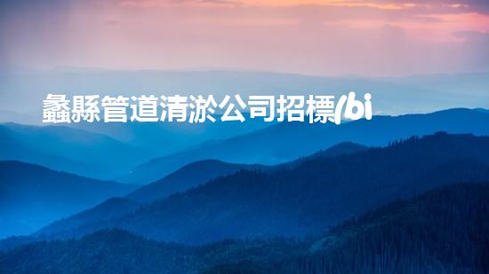 蠡縣管道清淤公司招標(biāo)：揭秘神秘工程，解密底層黑科技！